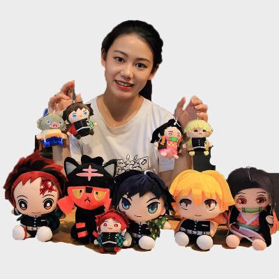 China Cute Cartoon Demon Slayer Plush Dolls Pillow Eco-friendly Material Cute Kids Hanging Bag Key Chain Stuffed Anime Plush Toys Gift for sale