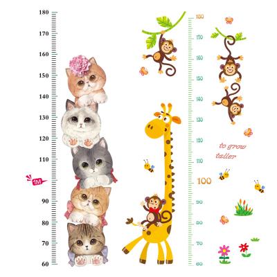 China Removable Kids Measuring Sticker Kids Measuring Sticker Height Chart Wall Sticker Growth Scale Ruler For Kids Room Decor 3D Movable Giraffe Promotional Gifts LD for sale