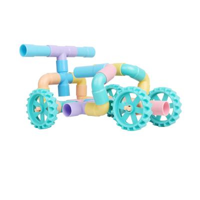 China Educational Building Blocks Pipe Smart Toy Pipe Tube And Common Educational Blocks Builder Set Plastic Unisex ABS Educational Blocks for sale