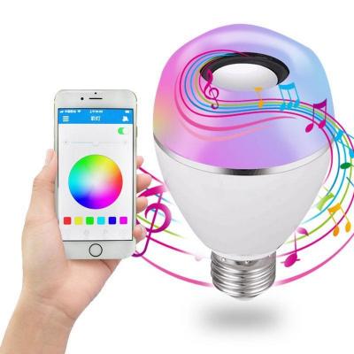 China Bluetooth LED Bulb Speaker, Music Multi-Linked Light Bulbs, 8W E26/E27 RGB + Warm White Color Changing Lamp with APP MusicBulb-002 for sale