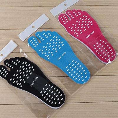 China Luxuery Beach Foot Pads Barefoot Adhesive Invisible Shoes Stick On Foot Protector Stickers Stick On Soles Anti-Slip Waterproof Silicone Unisex for sale