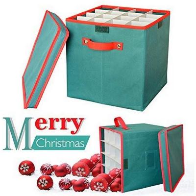 China Adjustable 64 Compartments Xmas Ornament Storage Box Viable Containers Cube Organizer With Dividers Xmas Storage Chest for sale