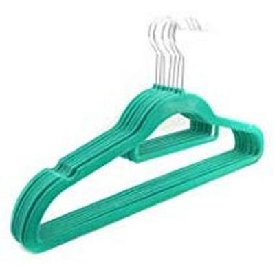 China Viable Colorful 10 Piece Non Slip Velvet Hangers Strong And Durable Assembled Velvet Fabric 360 Degree Swivel Hook Hanger for sale