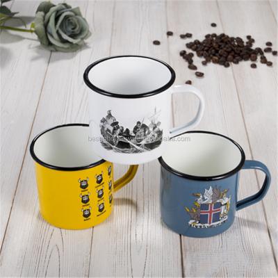 China Viable Wholesale Logo Printing Custom Made Enamel Mug for sale