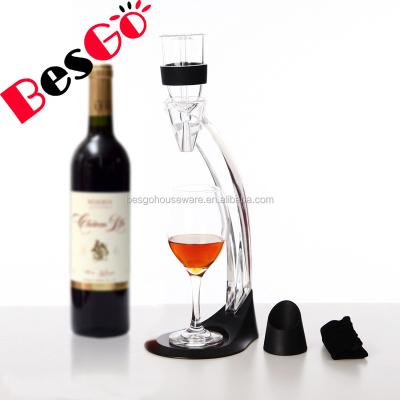 China Sustainable New Design Premium Aerating Pourer And Decanter Nozzle , Wine Aerator With Stand for sale