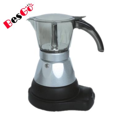 China Convenient 360 Degree Rotation 6 Cups 300ML Espresso Mocha Pot Fast Electric Coffee Maker for sale