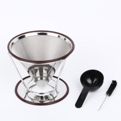 China Sustainable Promotion 4 Cup Coffee Filter Cone Stainless Steel for sale