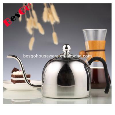 China Sustainable 1.2L Long Spout Design Stainless Steel Coffee Kettle Pour Over Kettle for sale