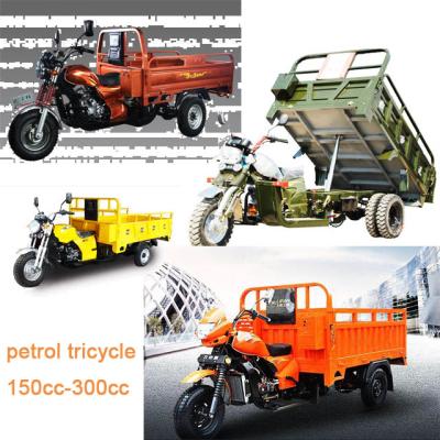 China cargo gasoline tricycle, gasoline tricycle, cargo tricycle with 150cc-300cc and 300-1500Kg payloading for sale