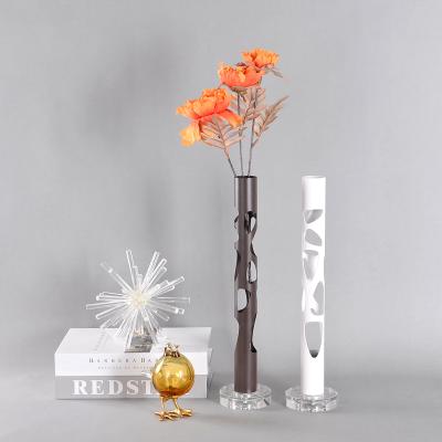 China Flower Vase Metal Minimalist Modern Luxury Wedding For Decor OEM Europe Style Metal Pcs Material Original Size Tall Size Supply Product for sale