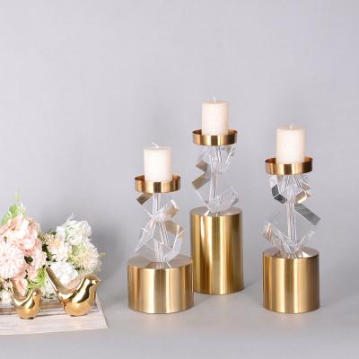 China Minimalist Candle Holder Decoration Decorating Candle Holders Room Soft Furnishings Home Accessories Gold Candlestick Nordic Model Holder for sale