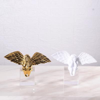 China contemporary artifacts home decor ACCENTS RESIN ANGEL SCULPTURE WITH CRYSTAL BASE BEAUTIFUL INSIDE DECOR STATUE for sale