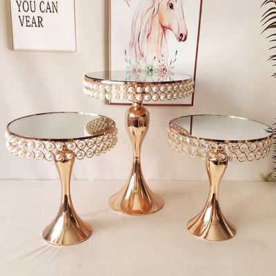 China Viable Decoration Gold Round Metal 2 Tiers Wedding Dessert Table Melamine 3 Layers Cake Stand Cupcake Display Rack Tray For Cake for sale