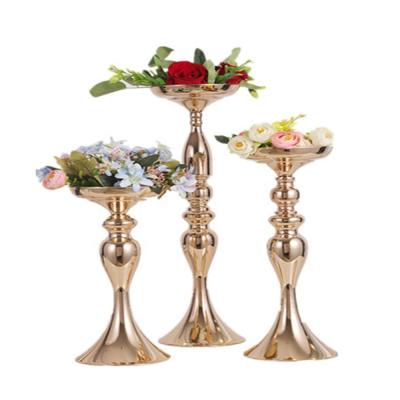 China Durable Classic Design Flower Stand Metal Stand Flower Vase For Wedding Table Centerpieces Decoration for sale