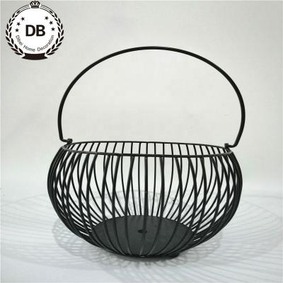 China Viable Iron Fruit Bowls Stainless Black Paint Vegetable Basket For Kitchen for sale