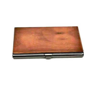 China Wood Mens Gifts Rustic Chestnut Wood Business Card case Name Card Holder for sale