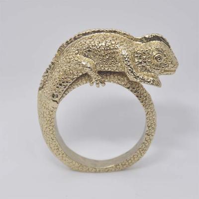 China Art Decor Zinc Alloy Chameleon Towel Ring Custom Shape for sale