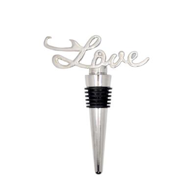 China Factory Wholesale Price Zinc Alloy 3 in 1 LOVE Zinc Alloy Wine Bottle Stopper, Corkscrew, Bottle Opener Custom Shape for sale