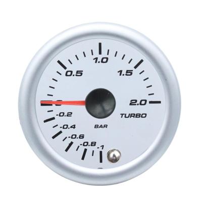 China Gauge Types 52mm 7colors Led Lens 2inch Car Turbo Gauge Clear Boost Gauge For Universal Car for sale