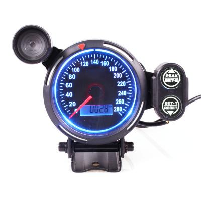 China Gauge Types Defi 3.75 Inch 80mm Speedometer Gauge MPH KMH Gauge With Red Shift Light for sale