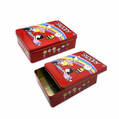 China Hot Recycled Materials Sales Food Grade New Products Rectangle Metal Container Sugar Cookie Tin Candy Can Packaging Box For Baking Cake for sale