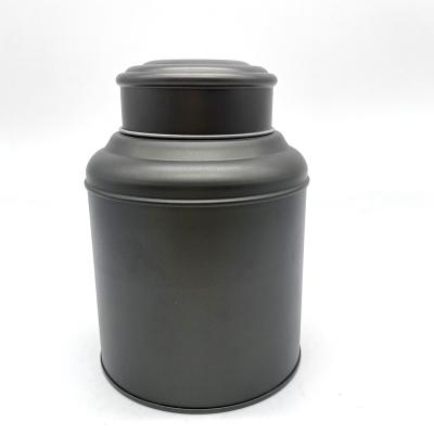 China Hot Selling Food Custom Design Round Tea Tin Can With Double Lid For 250g for sale