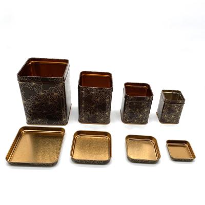 China Recycled Custom Square Materials Factory Price Color Tin Box Metal Coffee Canister And Logo Shape Tea Storage For Packaging for sale