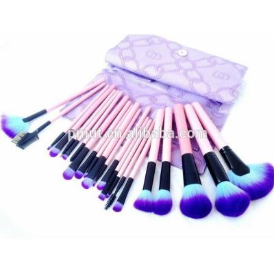 China Angular Blush Baoli Colorful Purple Top Hair Vegan 24pcs Pink Handle Makeup Set Brush For Pro Maquillaje for sale