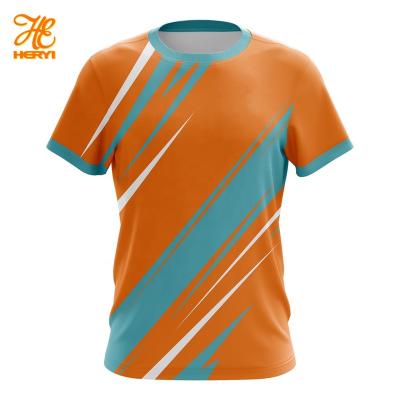 China Hot Selling Anti-wrinkle Mens Sport Short Sleeve Sublimated Breathable T-Shirt for sale