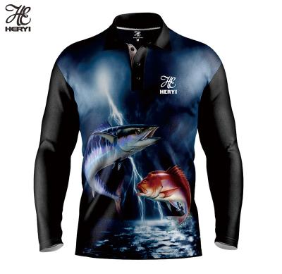 China Hot Style Antibacterial Sublimation Printing Fishing Shirts Customized UPF 50 Fishing Shirts For Men UV Protection Fishing Long Sleeve Shirts for sale