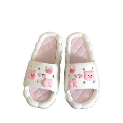 China Sense ins2023 new breathable female thick unique sandals online summer slippers celebrity wear outdoor slippers home poop stepping bath for sale