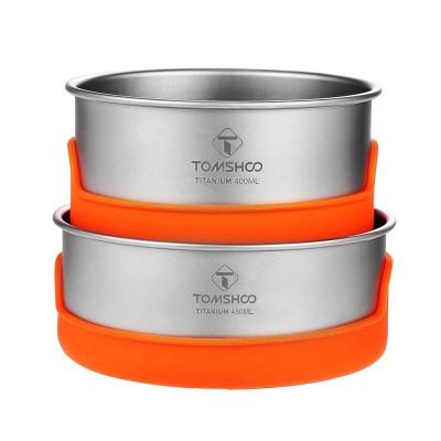 China TOMSHOO Ultralight Ultralight Matte Titanium Camping Bowls Silicone Lnsulation Exquisite Bowl for sale