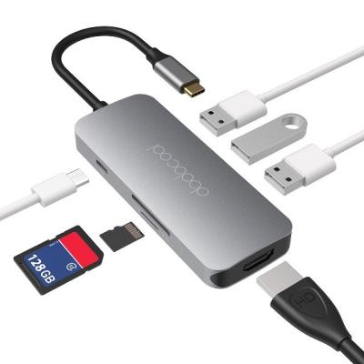 China Wholesale multifunctional dodocool DC68 7-in-1 USB-C hub aluminum alloy with power supply brand new manufacturer well done for sale