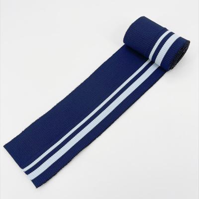 China Cotton Apparel Factory Custom High Quality Jacquard Designed Rib Polyester Spandex Rib Knitting Accessory for sale