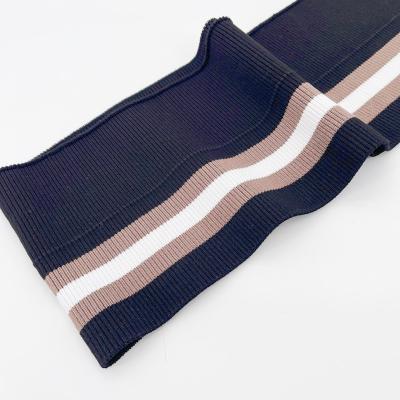 China Comfortable and popular cotton apparel squishy spandex 2X1 knit classic ribbed collar cuff fabric for sale