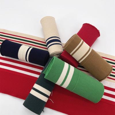 China Fashion Business Hotsale Jacket Knitting Rib Knit Cuff For Jacket Cotton And Spandex Stripe Rib Collar Cuff Fabric 2x2 Apparel Accessories for sale