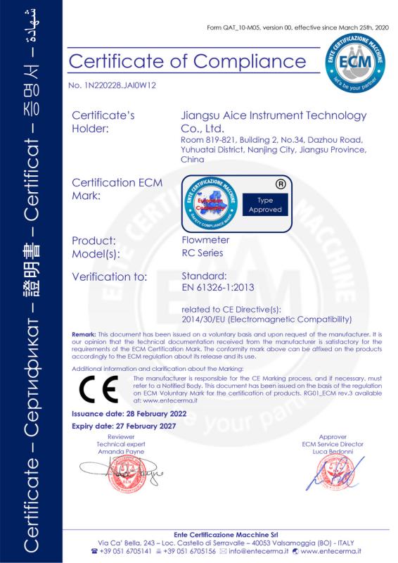 CE - Jiangsu Aice Instrument Technology Co., Ltd.