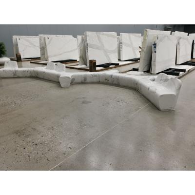 China shopping & Italy Gray Veins Stone Garden Gold Custom Marble Home Building Projects Calacatta White Marble Bench for sale