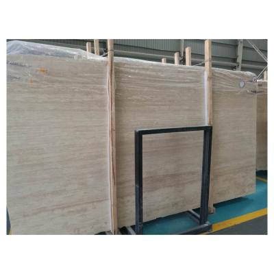 China Cheap Natural Modern Flooring Turkish Marble Travertine Stone Tile Roman Polished Beige Ivory Tile for sale