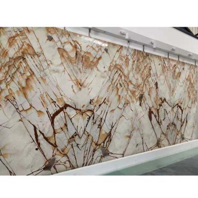 China Modern Brazil Quartzite Stone, Roman Impression Yellow Blue Marble Gold Color Marble, Roman Impression Marble for sale