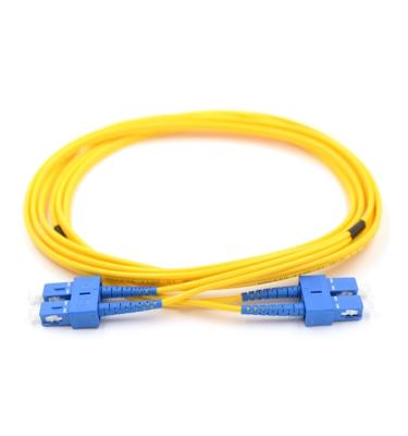 China Telecommunication Networks PVC Material 3 Meters Premium SC Indoor Fiber Optic Duplex Patchcord for sale