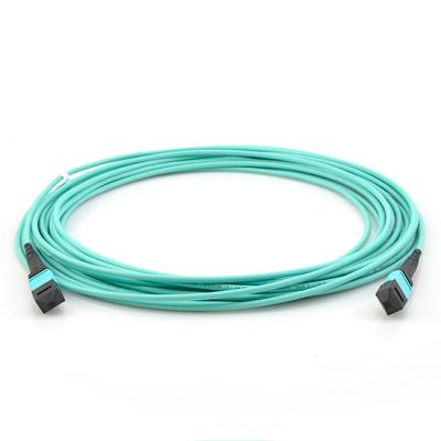 China Professional FTTB Factory 12 Cores Fiber Optic Patchcord OM3 Male MPO Fiber Optic Patch Cord for sale