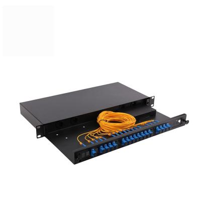 China FTTH Network FTTB FTTX New Type 1*16 Fiber Rack Mounted PLC Optical Splitter With SC/UPC Connector for sale