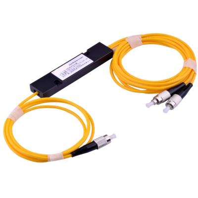 China FTTX Network Hot Sale ABS 1*2 FC UPC FBT Coupler Single Mode 1X2 Fiber Optic Splitter 1310nm or 1490nm or 1550nm for sale