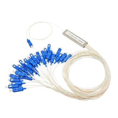 China FTTH FTTB FTTX Mini Network 1x32 Copuller 0.9mm FTTH Tube Splitter 1X2 1X4 1X8 1x16 Fiber 1X2 1X4 1X8 1x16 Steel Micro PLC Splitter for sale