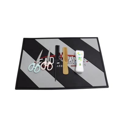 China Barber Shop PVC Hair Salon Station Non-Slip Flexible Soft Mat For Clippers for sale