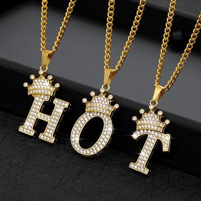 China 2020 New Arrival Customized Letter Cuban Zircon Name Chain Necklace FASHIONABLE Personalized for sale