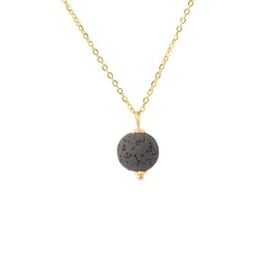 China Vintage Lava Stone Aromatherapy Essential Oil Colorful Jewelry Lava Stone Pendant Diffuser Necklace for sale