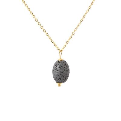 China Cheap Vintage Essential Oil Jewelry Wholesale Gold Chain Lava Stone Diffuser Necklace for sale