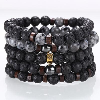 China Wholesale 2021 Best Selling FASHIONABLE Wooden Bead Bracelet 8mm Lava Stone Bead Essential Oil Diffuser for sale